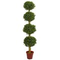 Nearly Naturals 6 ft. Four Tier Boxwood Artificial Topiary Tree 5515